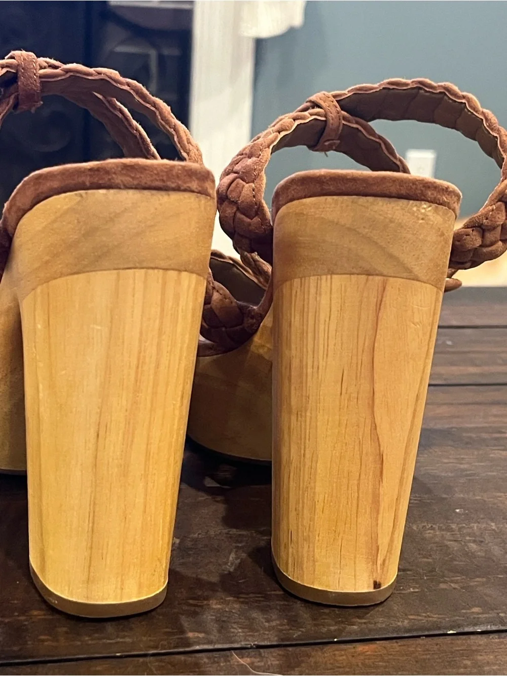 Veronica Beard Gael Hazelwood Suede Platform Sandals